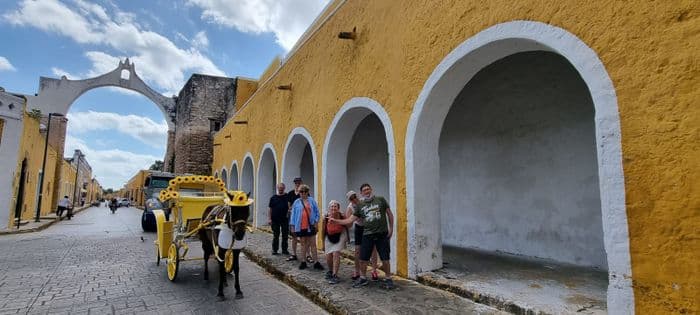 Group izamal yellow village Mexico